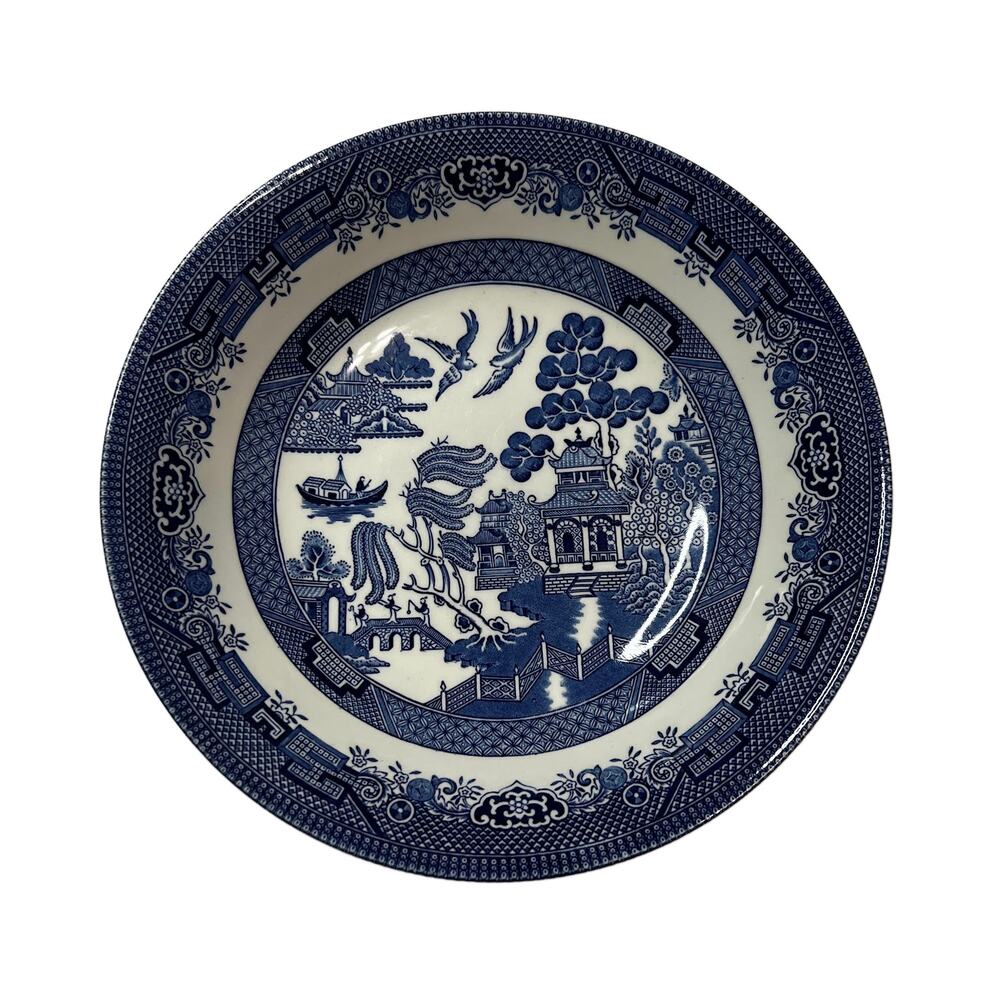 VTG Blue Willow Vegetable Serving Bowl  England Churchill Staffordshire England